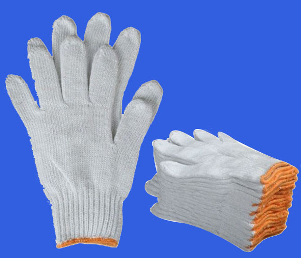 橙边白线手套